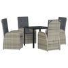 vidaXL Conjunto de Comedor de Jard&iacute;n 5 uds. Gris rat&aacute;n sint&eacute;tico