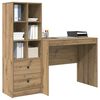vidaXL Escritorio con caj&oacute;n 2 pcs Roble artesanal