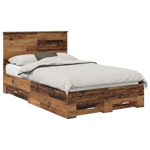 vidaXL Estructura de cama con cabecera Madera vieja 120 x 190 cm