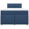 vidaXL Cama box spring con colch&oacute;n tela azul 120x190 cm