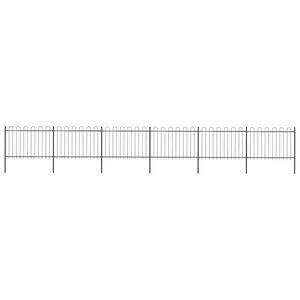 vidaXL Valla de jard&iacute;n con aro superior de acero 1005x120 cm negra