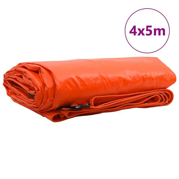 vidaXL Lona 650g / m² Naranja 4 x 5 m Lona con recubrimiento de PVC