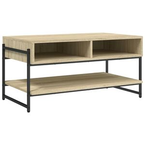 vidaXL Mesa de centro madera contrachapada roble Sonoma 90x50x45 cm