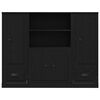 vidaXL Highboard con cajón Roble Negro 132 x 35.5 x 103.5 cm