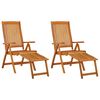 vidaXL Sillas plegables con reposapi&eacute;s, 2 unidades, madera maciza de eucalipto.