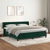 vidaXL Cama box spring con colch&oacute;n terciopelo verde oscuro 180x200 cm