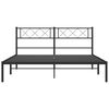 vidaXL Estructura cama sin colch&oacute;n con cabecero metal negro 120x190 cm