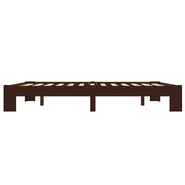 vidaXL Estructura cama sin colch&oacute;n madera pino marr&oacute;n oscuro 160x200cm