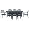 vidaXL Conjunto de Comedor de Jard&iacute;n 9 pcs Antracita Acero