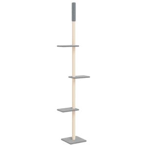 vidaXL &Aacute;rbol rascador gatos suelo a techo gris claro 267,5-297,5 cm