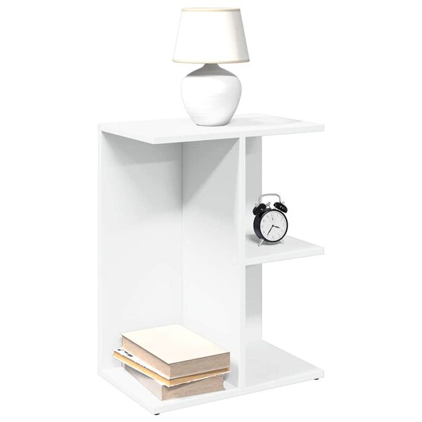 vidaXL Mesita de noche madera contrachapada blanco 46,5x29x61cm