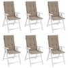 vidaXL Cojín silla de jardín respaldo alto 6 uds tela taupé 120x50x3cm