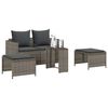 vidaXL Set de muebles de jard&iacute;n 5 pzas y cojines apilables gris