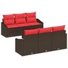 vidaXL Juego de Sof&aacute; 7 uds. 3-N&uacute;mero de plazas Marr&oacute;n y Rojo