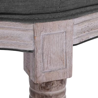 vidaXL Banco lino y madera maciza gris oscuro 150x40x48 cm