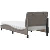 vidaXL Cama con colch&oacute;n tela gris taupe 90x200 cm