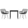 vidaXL Conjunto de Comedor de Jard&iacute;n 3 pcs Negro
