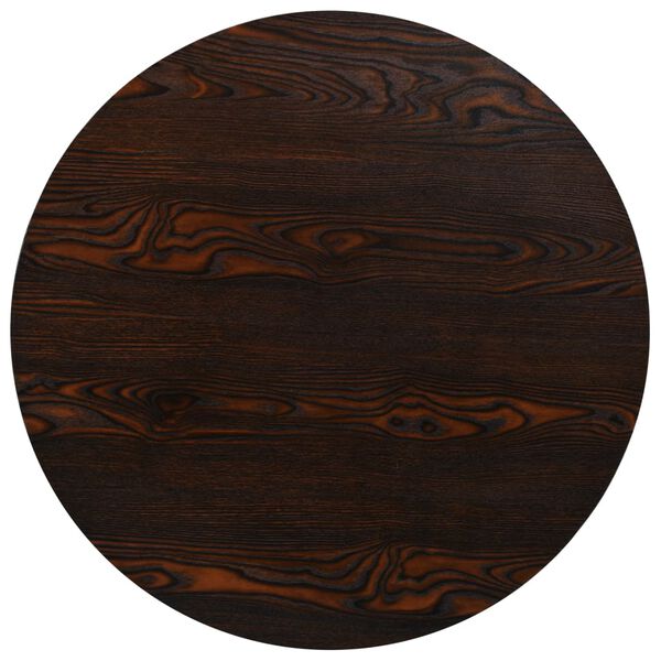 vidaXL Mesa de bar bistr&oacute; MDF y acero redonda fresno oscuro 80x75 cm