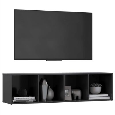 vidaXL Mueble para TV aglomerado gris 107x35x37 cm