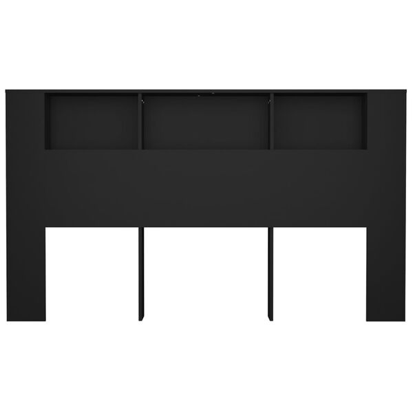 vidaXL Mueble cabecero negro 180x18,5x104,5 cm