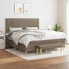 vidaXL Cama box spring con colch&oacute;n tela gris taupe 160x200 cm