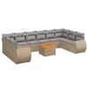 vidaXL Set de sof&aacute;s de jard&iacute;n 11pzas con cojines rat&aacute;n sint&eacute;tico beige