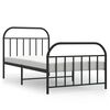 vidaXL Estructura cama sin colch&oacute;n con estribo metal negro 100x200 cm
