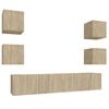 vidaXL Set de muebles para TV 6 pzas madera contrachapada roble sonoma
