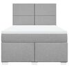 vidaXL Cama box spring con colch&oacute;n tela gris claro 140x200 cm