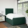 vidaXL Cama box spring con colch&oacute;n terciopelo verde oscuro 120x190 cm