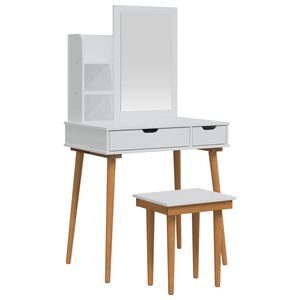 vidaXL Conjunto de Mesa de Tocador FAUSKE 4 uds. Blanco