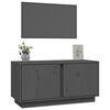 vidaXL Mueble de TV madera maciza de pino gris 80x35x40,5 cm