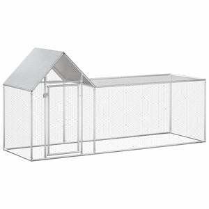 vidaXL Gallinero acero galvanizado 3x1x1,5 m