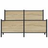 vidaXL Estructura de cama sin colchón metal roble Sonoma 150x200 cm