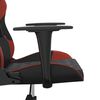vidaXL Silla gaming de masaje cuero sint&eacute;tico negro y rojo vino tinto