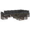 vidaXL Conjunto de sof&aacute;s de jard&iacute;n 11 pcs Gris rat&aacute;n sint&eacute;tico