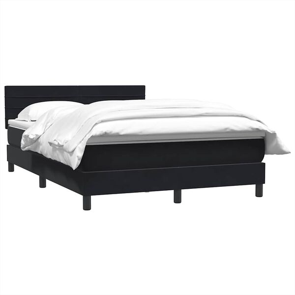 vidaXL Cama box spring con colch&oacute;n terciopelo negro 160x220 cm