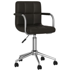 vidaXL Silla de oficina giratoria de cuero sint&eacute;tico negro