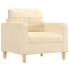 vidaXL Sill&oacute;n con taburete tela crema 60 cm
