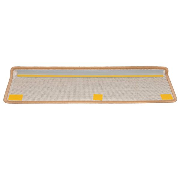 vidaXL Alfombrillas para escaleras 20 unidades 65x21x4 cm Beige Borde Rectangular