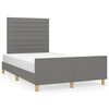 vidaXL Estructura de cama sin colch&oacute;n tela gris oscuro 120x190 cm