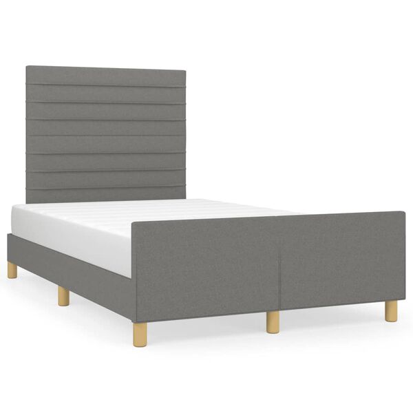 vidaXL Estructura de cama sin colch&oacute;n tela gris oscuro 120x190 cm