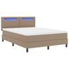 vidaXL Cama tipo Box Spring Capuchino 140 x 190 cm Cuero sint&eacute;tico