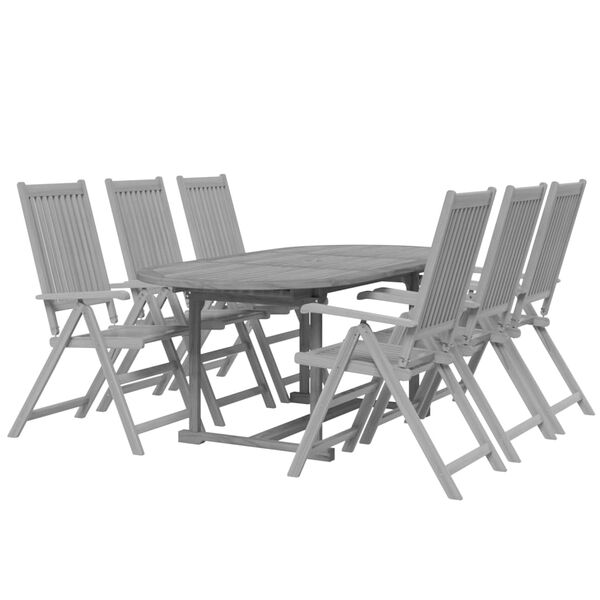 vidaXL Juego de comedor para jard&iacute;n 7 piezas madera maciza acacia