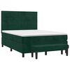 vidaXL Cama box spring con colch&oacute;n terciopelo verde oscuro 140x190 cm