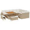 vidaXL Conjunto de sof&aacute;s de jard&iacute;n 12 uds. Beige rat&aacute;n sint&eacute;tico