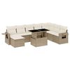 vidaXL Set de sof&aacute;s de jard&iacute;n 9 pzas con cojines rat&aacute;n sint&eacute;tico beige