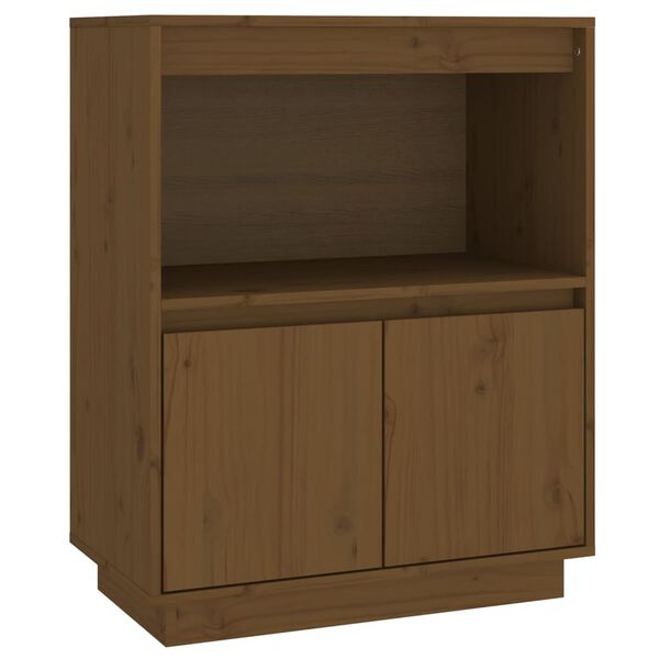 vidaXL Aparador de madera maciza de pino marr&oacute;n miel 60x34x75 cm