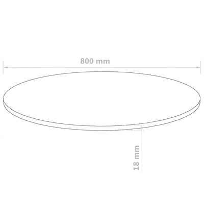 vidaXL Tablero de mesa redondo MDF 800x18 mm