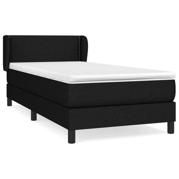 vidaXL Cama box spring con colch&oacute;n tela negro 80x200 cm